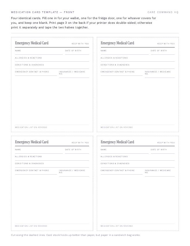 Page 2 of 3: Emergency Hospital Bag Checklist